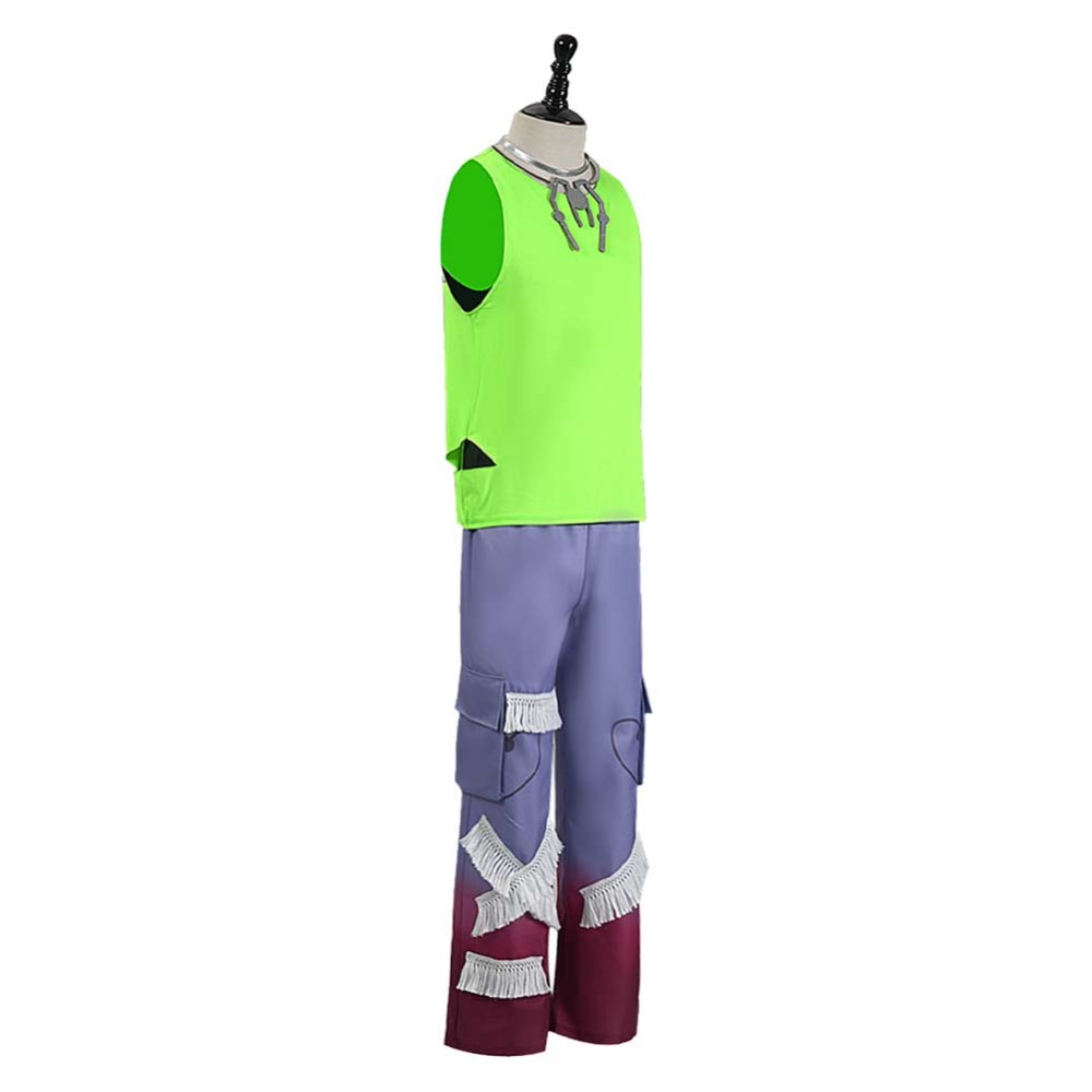 Alien Stage Till Men Green Vest Pants Party Cosplay Costume Halloween Carnival Outfit