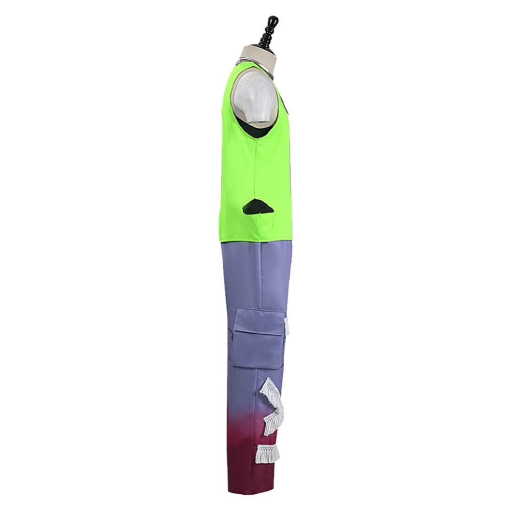 Alien Stage Till Men Green Vest Pants Party Cosplay Costume Halloween Carnival Outfit