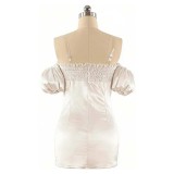 Alien Stage Sua Women White Dress Cosplay Costume Halloween Carnival Outfit