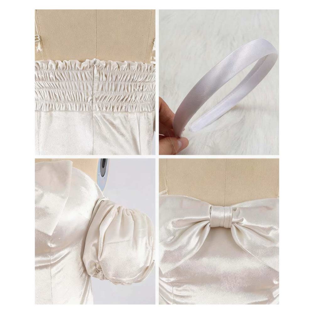 Alien Stage Sua Women White Dress Cosplay Costume Halloween Carnival Outfit