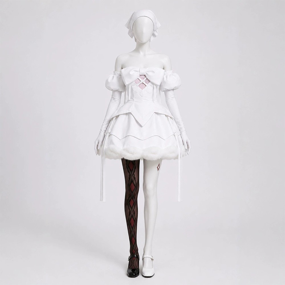 Alien Stage Sua Women White Dress Cosplay Costume Halloween Carnival