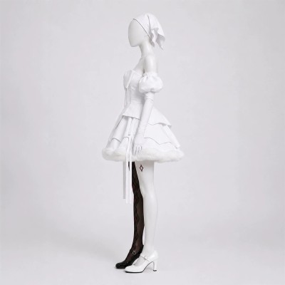 Alien Stage Sua Women White Dress Cosplay Costume Halloween Carnival