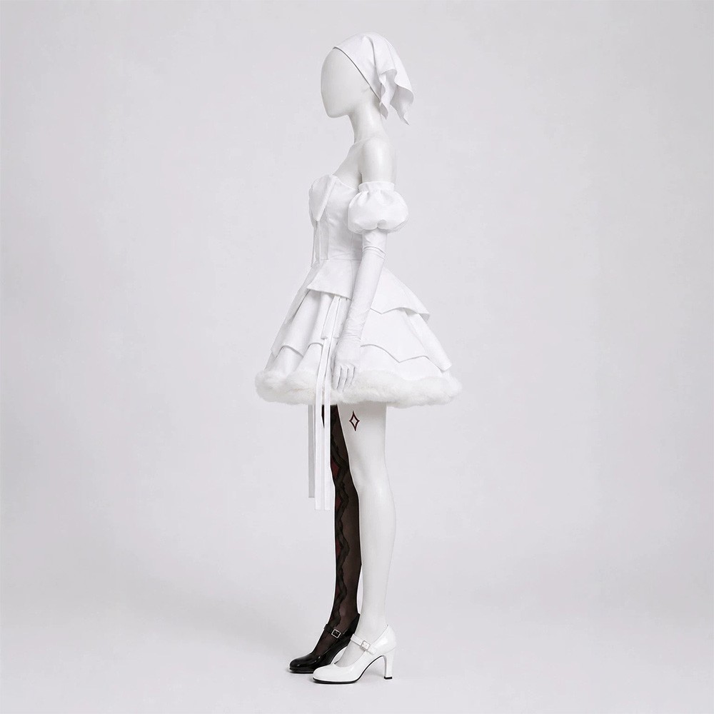 Alien Stage Sua Women White Dress Cosplay Costume Halloween Carnival