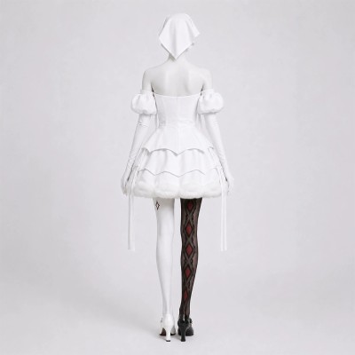 Alien Stage Sua Women White Dress Cosplay Costume Halloween Carnival
