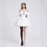 Alien Stage Sua Women White Dress Cosplay Costume Halloween Carnival