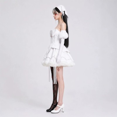 Alien Stage Sua Women White Dress Cosplay Costume Halloween Carnival