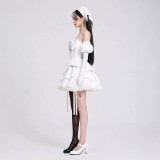 Alien Stage Sua Women White Dress Cosplay Costume Halloween Carnival