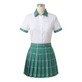 Alien Stage Sua White and Green Pleated Skirt Cosplay Costume Halloween Carnival Outfit