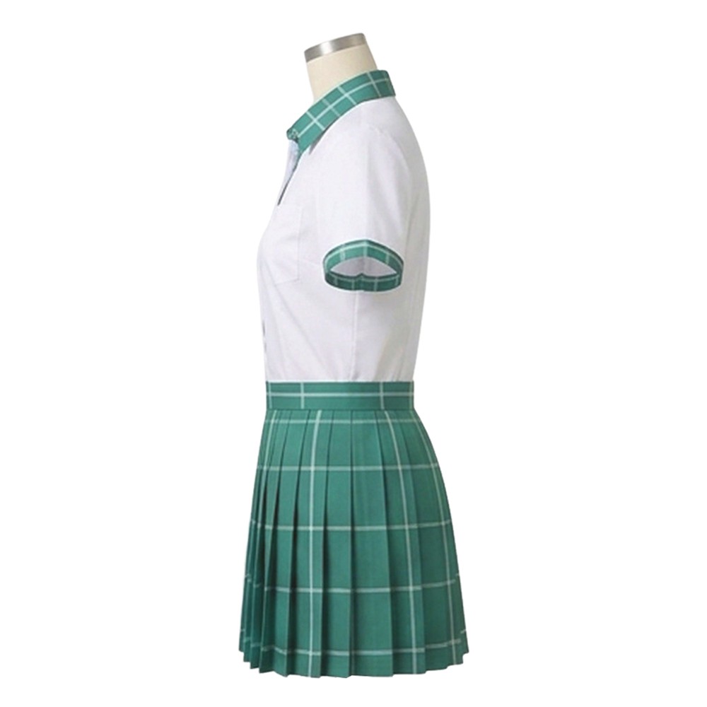 Alien Stage Sua White and Green Pleated Skirt Cosplay Costume Halloween Carnival Outfit