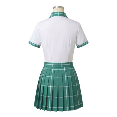 Alien Stage Sua White and Green Pleated Skirt Cosplay Costume Halloween Carnival Outfit