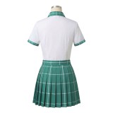 Alien Stage Sua White and Green Pleated Skirt Cosplay Costume Halloween Carnival Outfit