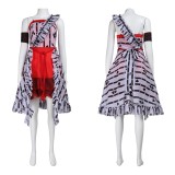 Alice Black And White Striped Dress Cosplay Costume Halloween Carnival Outfit