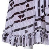 Alice Black And White Striped Dress Cosplay Costume Halloween Carnival Outfit