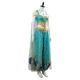 Aladdin Naomi Scott Princess Jasmine Peacock Festival Party Cosplay Costume Halloween Carnival Outfit
