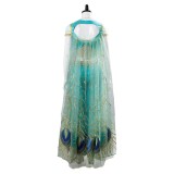 Aladdin Naomi Scott Princess Jasmine Peacock Festival Party Cosplay Costume Halloween Carnival Outfit