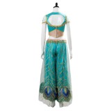 Aladdin Naomi Scott Princess Jasmine Peacock Festival Party Cosplay Costume Halloween Carnival Outfit
