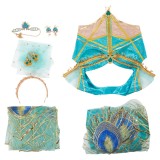 Aladdin Naomi Scott Princess Jasmine Peacock Festival Party Cosplay Costume Halloween Carnival Outfit