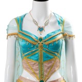 Aladdin Naomi Scott Princess Jasmine Peacock Festival Party Cosplay Costume Halloween Carnival Outfit