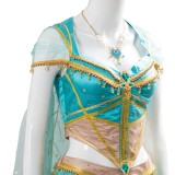Aladdin Naomi Scott Princess Jasmine Peacock Festival Party Cosplay Costume Halloween Carnival Outfit