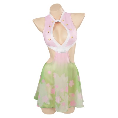 Aime Kanroji Mitsuri Swimsuit Party Disguise Suit Cosplay Costume Halloween Carnival