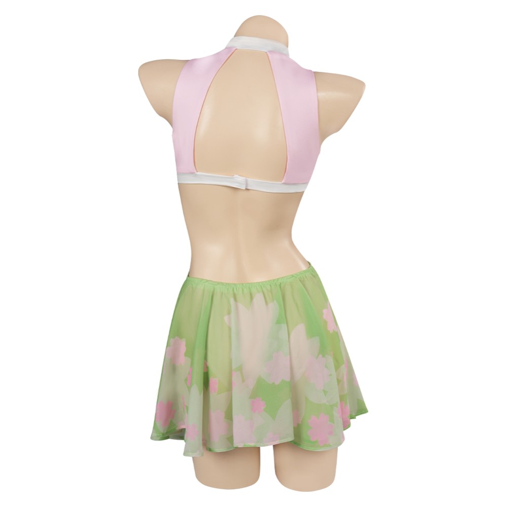 Aime Kanroji Mitsuri Swimsuit Party Disguise Suit Cosplay Costume Halloween Carnival
