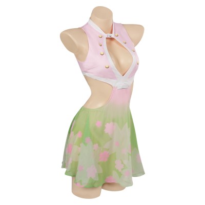 Aime Kanroji Mitsuri Swimsuit Party Disguise Suit Cosplay Costume Halloween Carnival