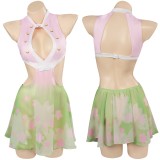 Aime Kanroji Mitsuri Swimsuit Party Disguise Suit Cosplay Costume Halloween Carnival