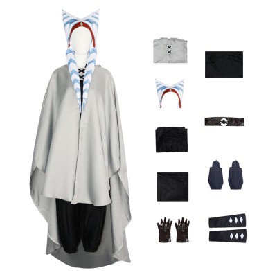 Ahsoka Tano Women Adult Cloak Set Cosplay Costume Halloween Carnival Outfit