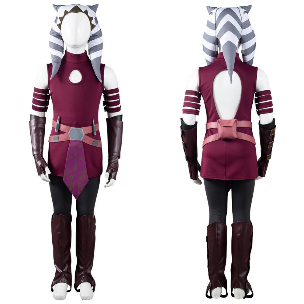 Kids Children Ahsoka Tano Suit Cosplay Costume Halloween Carnival Outfit