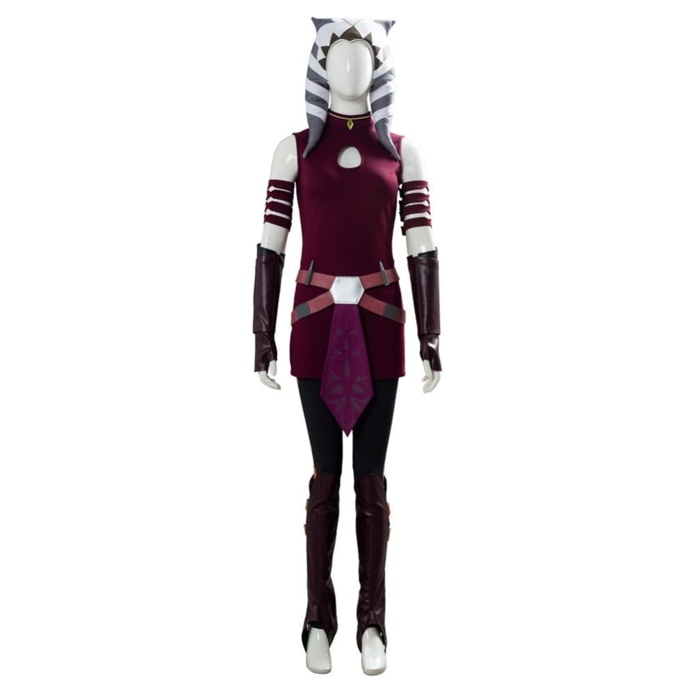 Ahsoka Tano Red Suit Cosplay Costume Halloween Carnival Outfit