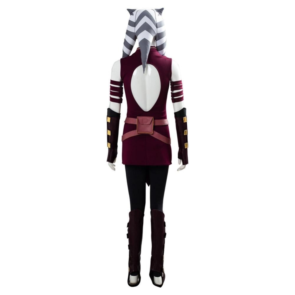 Ahsoka Tano Red Suit Cosplay Costume Halloween Carnival Outfit