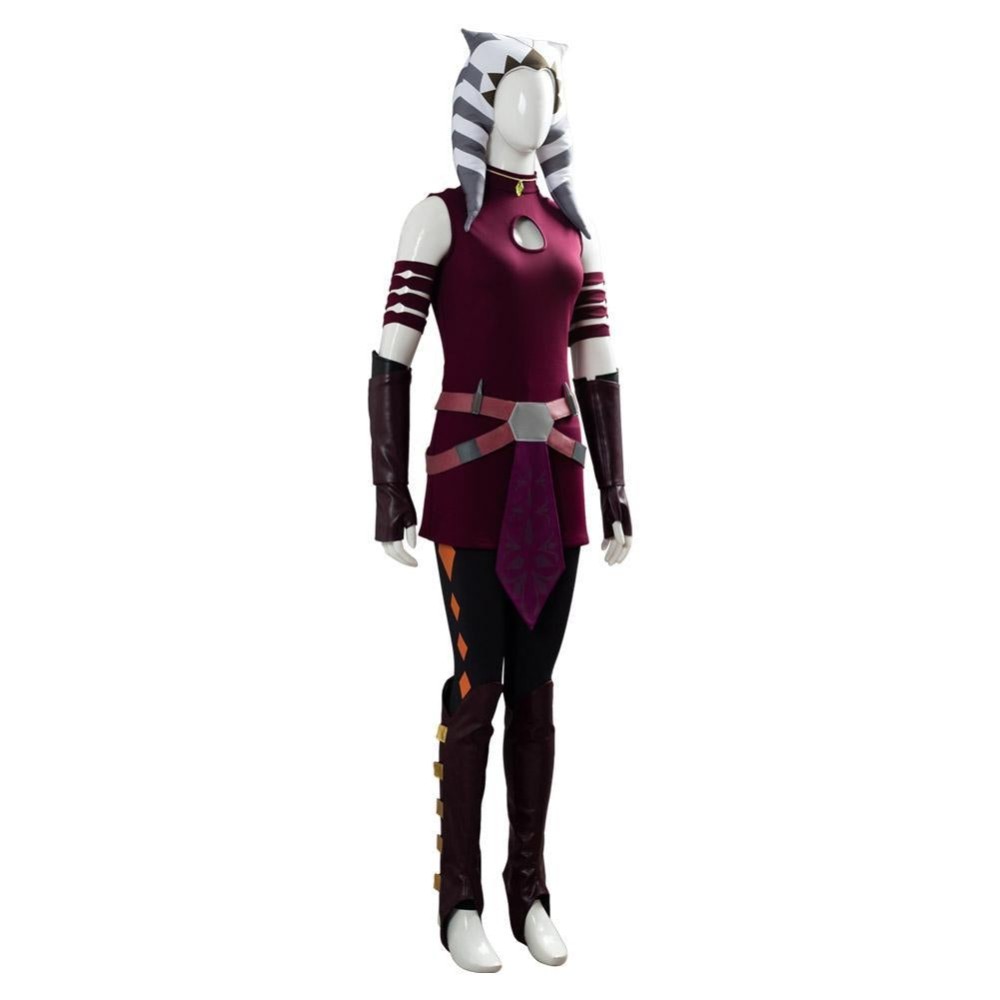 Ahsoka Tano Red Suit Cosplay Costume Halloween Carnival Outfit