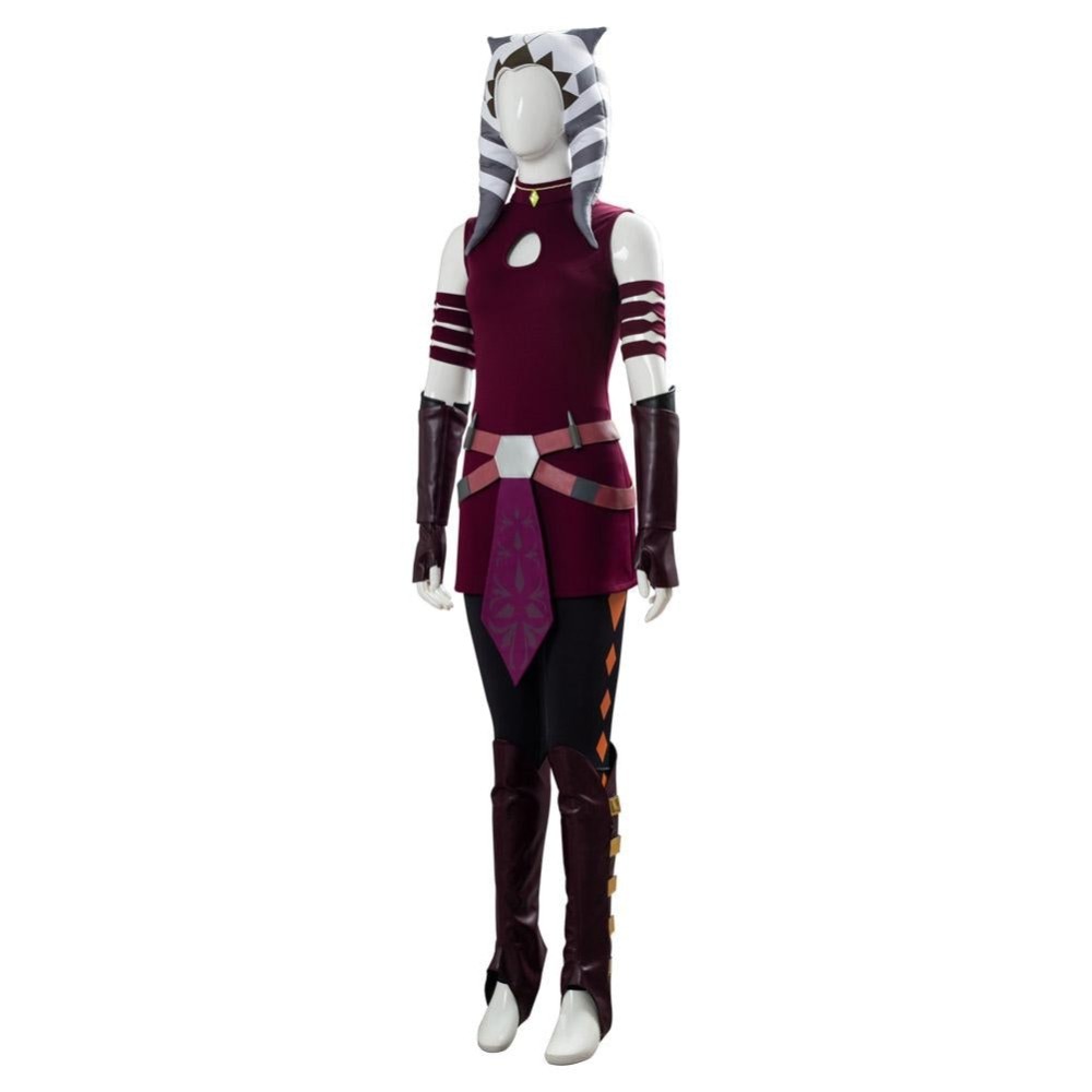 Ahsoka Tano Red Suit Cosplay Costume Halloween Carnival Outfit