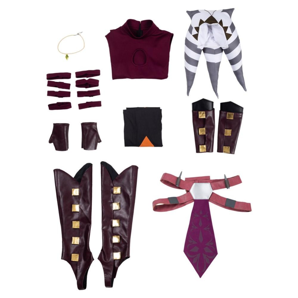 Ahsoka Tano Red Suit Cosplay Costume Halloween Carnival Outfit