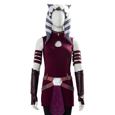 Ahsoka Tano Red Suit Cosplay Costume Halloween Carnival Outfit