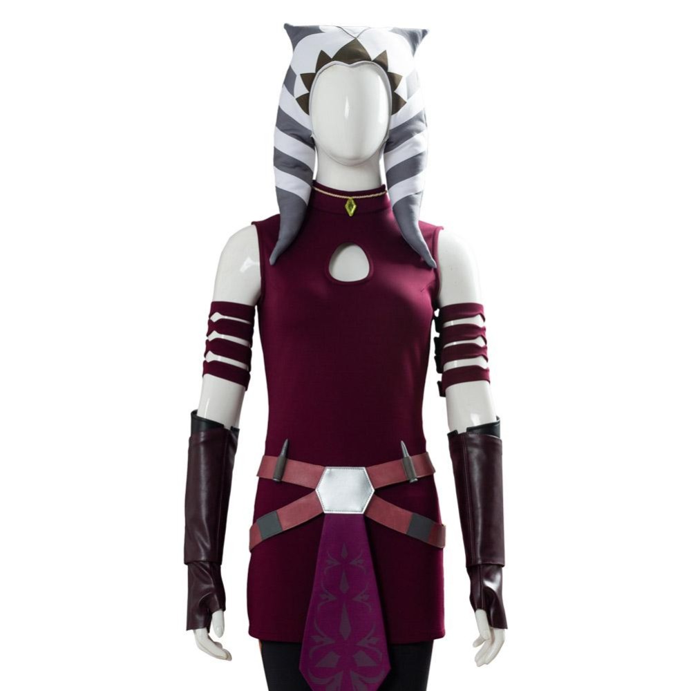 Ahsoka Tano Red Suit Cosplay Costume Halloween Carnival Outfit
