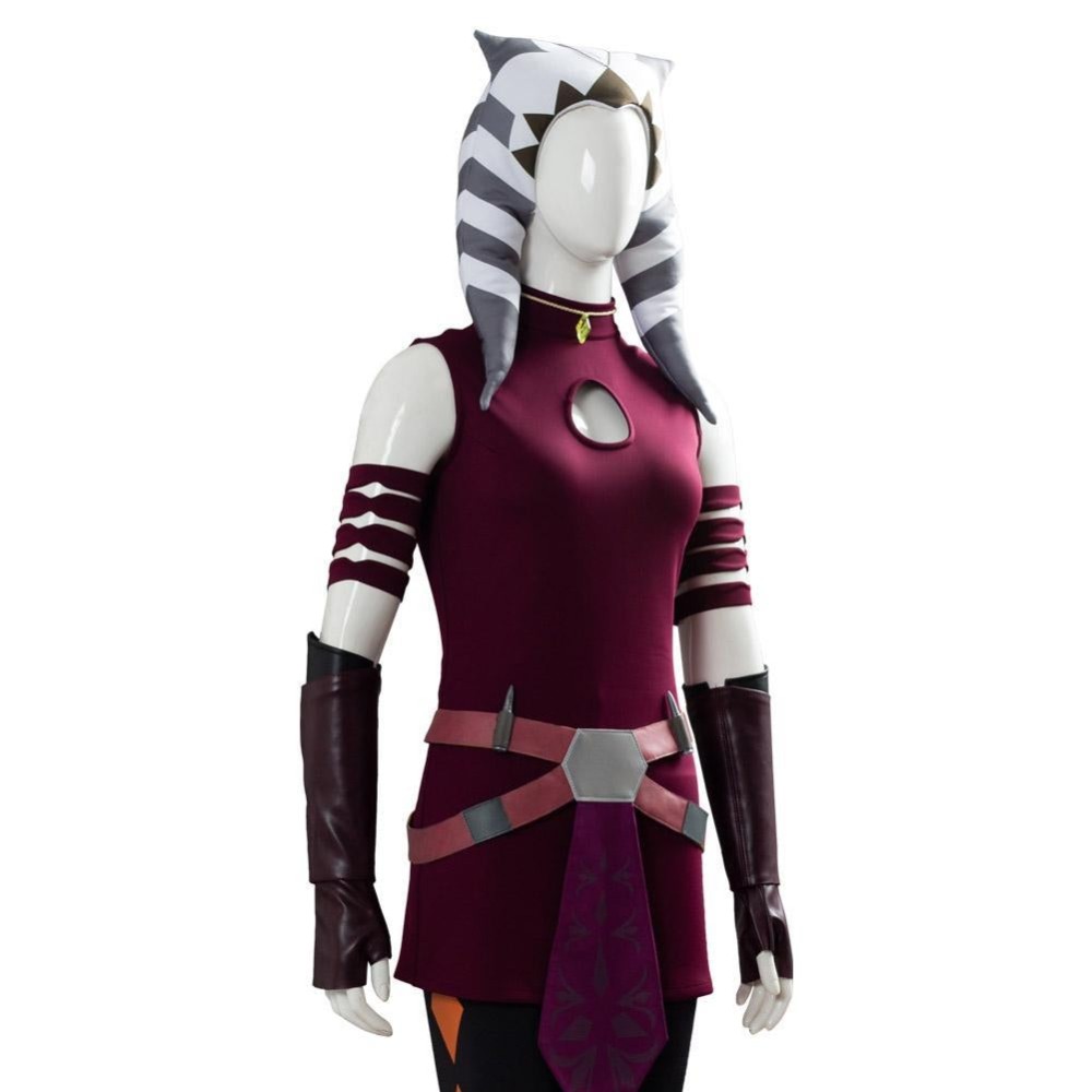 Ahsoka Tano Red Suit Cosplay Costume Halloween Carnival Outfit