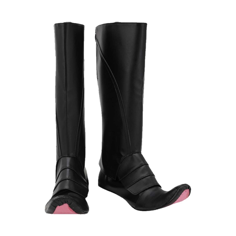 Ahsoka Tano Black PU Leather Shoes Boots Custom Made Accessory Cosplay Costume Halloween Carnival
