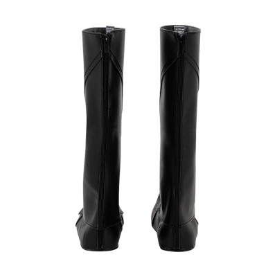 Ahsoka Tano Black PU Leather Shoes Boots Custom Made Accessory Cosplay Costume Halloween Carnival