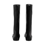 Ahsoka Tano Black PU Leather Shoes Boots Custom Made Accessory Cosplay Costume Halloween Carnival