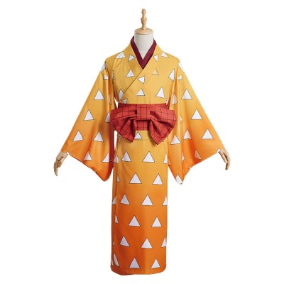 Agatsuma Zenitsu Kimono Festival Dress Party Cosplay Costume Halloween Carnival Outfit