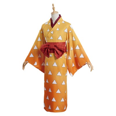 Agatsuma Zenitsu Kimono Festival Dress Party Cosplay Costume Halloween Carnival Outfit