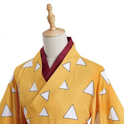 Agatsuma Zenitsu Kimono Festival Dress Party Cosplay Costume Halloween Carnival Outfit