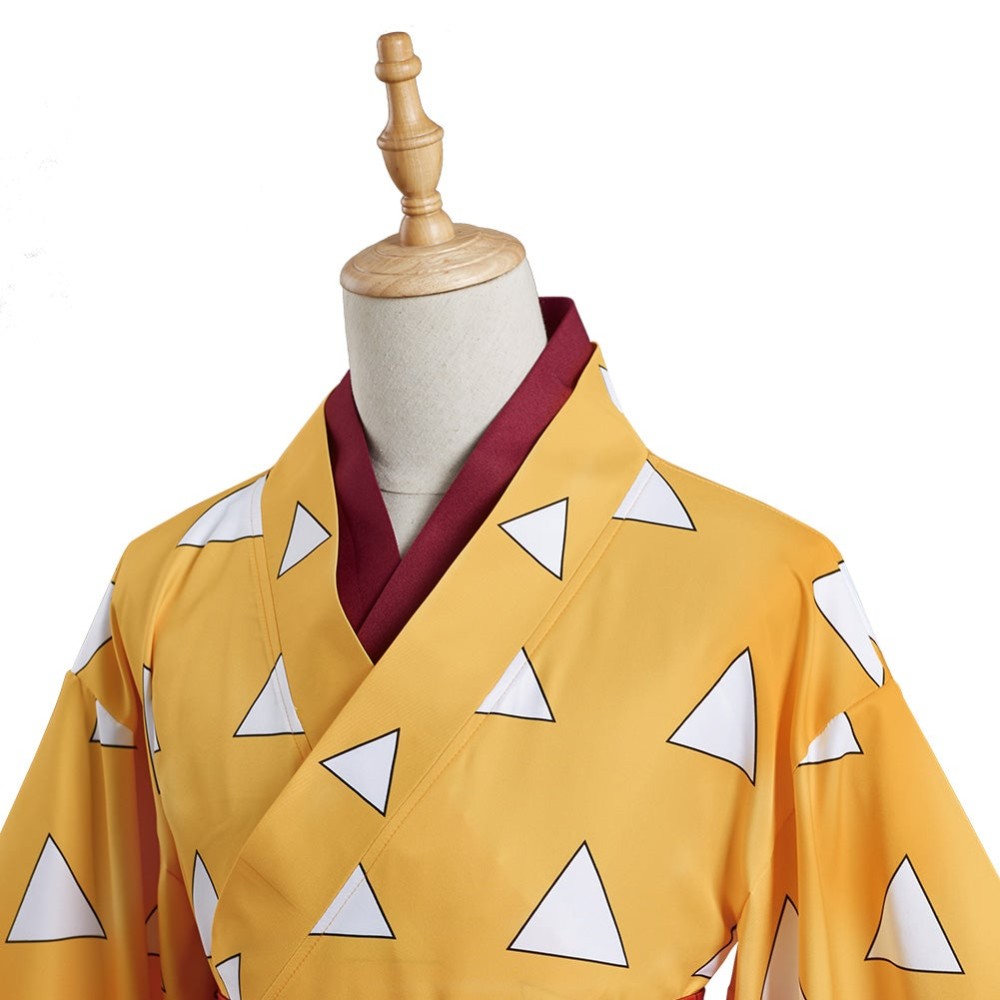 Agatsuma Zenitsu Kimono Festival Dress Party Cosplay Costume Halloween Carnival Outfit