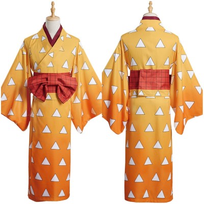 Agatsuma Zenitsu Kimono Festival Dress Party Cosplay Costume Halloween Carnival Outfit
