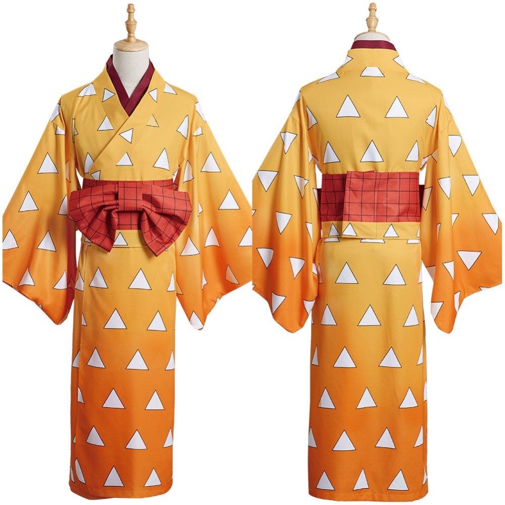 Agatsuma Zenitsu Kimono Festival Dress Party Cosplay Costume Halloween Carnival Outfit