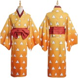 Agatsuma Zenitsu Kimono Festival Dress Party Cosplay Costume Halloween Carnival Outfit
