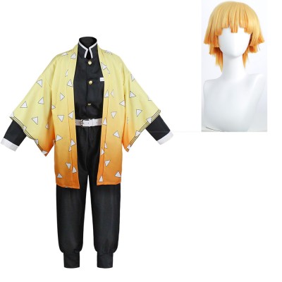 Agatsuma Zenitsu Suit Cosplay Costume Halloween Carnival Outfit