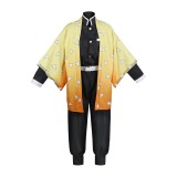 Agatsuma Zenitsu Suit Cosplay Costume Halloween Carnival Outfit