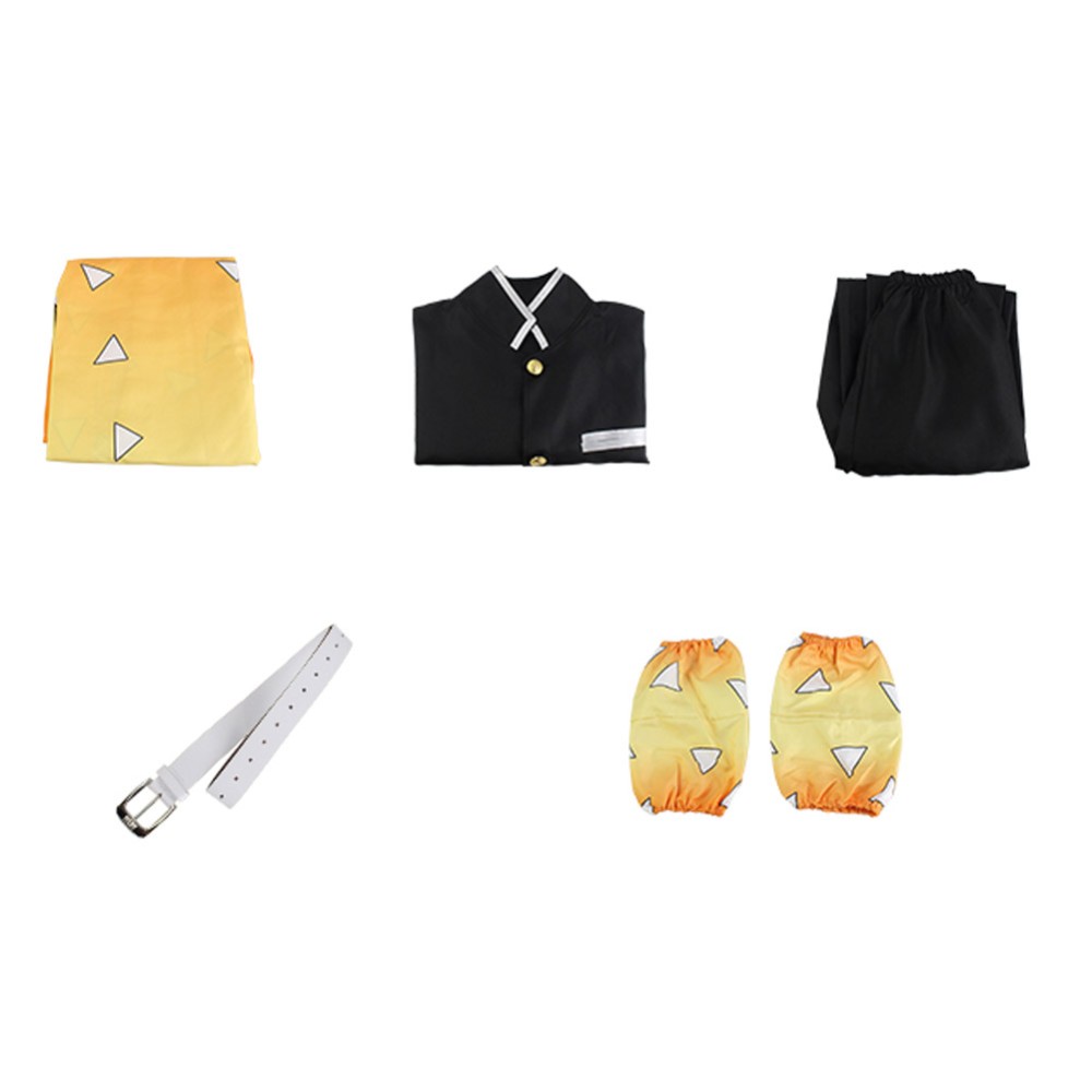 Agatsuma Zenitsu Suit Cosplay Costume Halloween Carnival Outfit